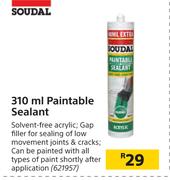 Soudal 310ml Paintable Sealant