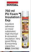 Soudal 750ml PU Foam Insulation Exp