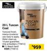 Fired Earth Tuscan Coat 770812-20Ltr