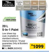Fired Earth 5-In-1 Paint 602433-20Ltr