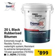 Fired Earth Black Rubberised Bitumen 757055-20Ltr