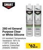 Smart General Purpose Clear Or White Silicone-280ml Each