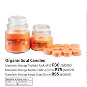 Organic Soul Candles Mandarin Orange Large Glass Dome