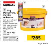 Soudal Polystyrene/Cornice Adhesive-5kg