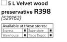 Fired Earth 5L Velvet wood preservation