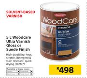 Woodcare Ultra Varnish Gloss Or Suede Finish-5Ltr