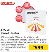 Goldair 425W Panel Heater-600mm(w) x 600mm(h) x 10mm(d)