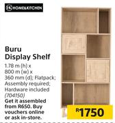 Home & Kitchen Buru Display Shelf 1.78m H x 800mm W x 360mm D-Each