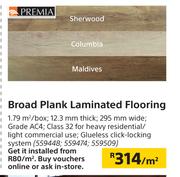 Premia Broad Plank Laminated Flooring-Per Sqm