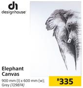 Designhouse Elephant Grey Canvas 900mm L x 600mm W