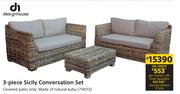 Design House 3 Piece Sicily Conversation Set