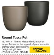 Round Tusca Pot 160mm x 170mm-Each