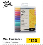 Mont Marte Mini Fineliners 12 Pieces