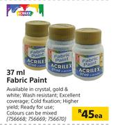 Acrilex 37ml Fabric Paint-Each