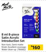 Mont Marte 8ml 8 Piece Satin Acrylic Introduction Set