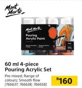 Mont Marte 60ml 4 Piece Pouring Acrylic Set