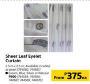 Sheer Leaf Eyelet Curtain Cream, Blue, Silver Or Natural