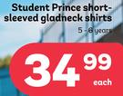 Student Prince Short-Sleeved Gladneck Shirts-Each
