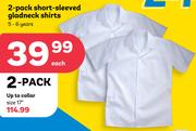 2-Pack Short Sleeved Gladneck Shirts (5-6 Years)-Each