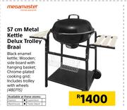 Megamaster 57cm Metal Kettle Delux Trolley Braai