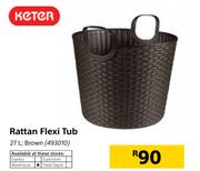 Keter 27Ltr Brown Rattan Flexi Tub