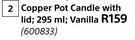 Organic Soul Copper Pot Candle With Lid, Vanilla-295ml 