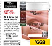 Fired Earth 20Ltr Extreme Roof Acrylic
