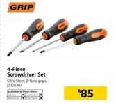 Grip 4 Piece Screwdriver Set