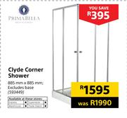 Prime Bella Clyde Corner Shower 885x885mm Excluding Base