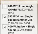 Black & Decker 650W 115mm Angle Grinder/550W 10mm S/Speed Hammer Drill Or 400W Jig Saw S/Speed-Each