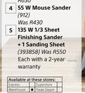 Black & Decker 55W Mouse Sander Or 135W 1/3 Sheet Finishing Sander With 1 Free Sanding Sheet-Each