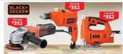 Black & Decker 650W 115mm Angle Grinder/550W 10mm S/Speed Hammer Drill Or 400W Jig Saw S/Speed-Each
