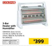 Goldair 3-Bar Heater With Humidifier GBHH500
