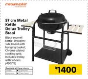Megamaster 57cm Metal Kettle Deluxe Trolley Braai
