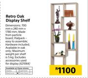 Retro Oak Display Shelf