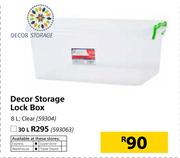 Decor Storage 30Ltr Lock Box Clear