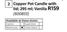 Organic Soul Copper Pot Candle With Lid Vanilla-295ml