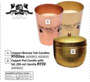 Organic Soul Copper Pot Candle With Lid Vanilla-295ml