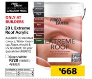 Fired Earth Extreme Roof Acrylic Green/White-20Ltr