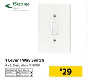 Crabtree 1 Lever 1 Way Switch