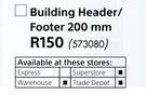 Everite Building Header/Footer 200mm