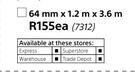 Gyproc Rhino Ceiling Board (64mm x 1.2m x 3.6m)-Each
