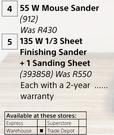 Black & Decker 55W Mouse Sander Or 135W 1/3 Sheet Finishing Sander With 1 Sanding Sheet-Each