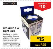 Light Worx LED GU10 3W Light Bulb