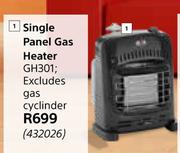 Alva Single Panel Gas Heater GH301 Excluding Gas Cylinder