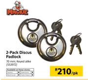 Mackie 2 Pack Discus Padlock-PK