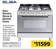 Elba Gas/Elecric Stove & Elecric Oven