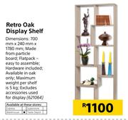 Retro Oak Display Shelf