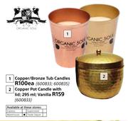 Copper Pot Candle With Lid; 295ml; Vanilla