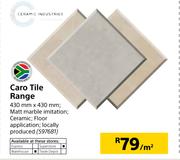 Ceramic Industries Caro Tile Range-Per Sqm